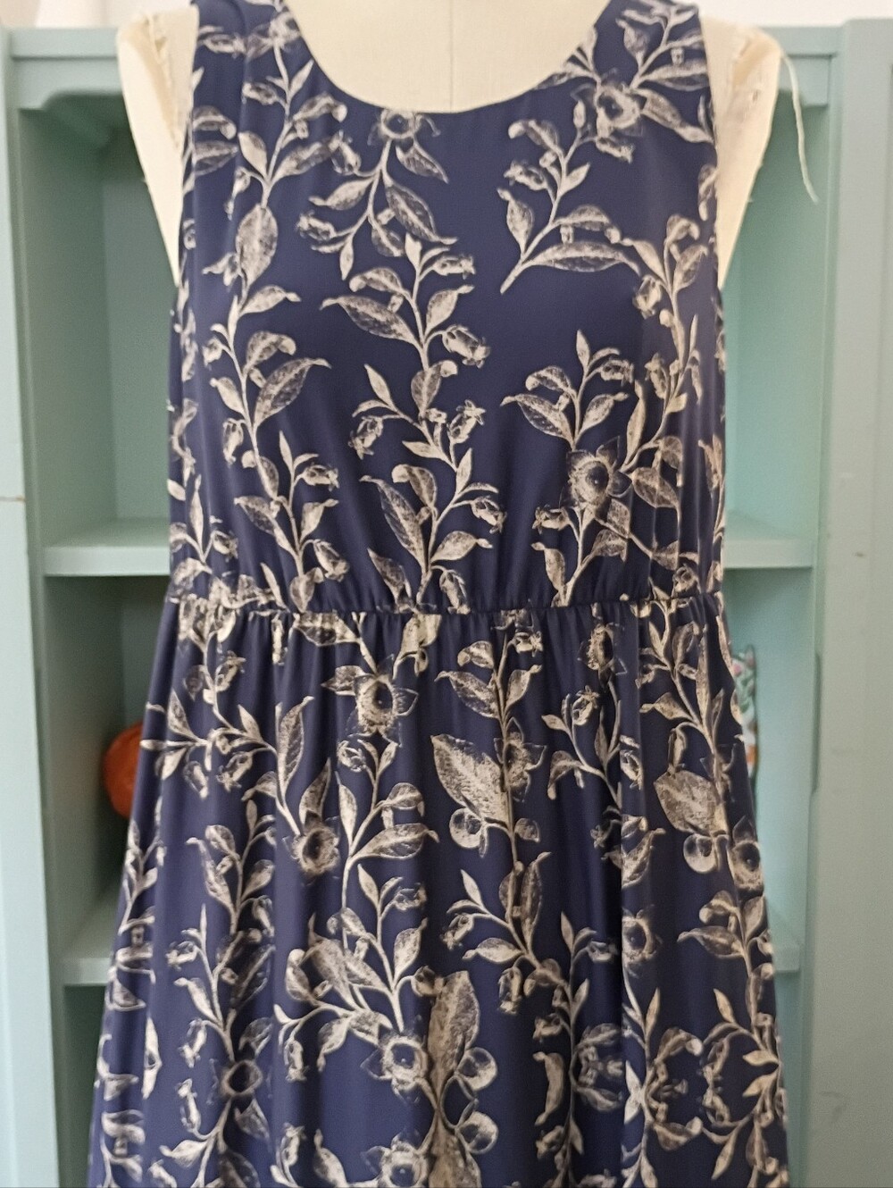 Navy floral nightgown